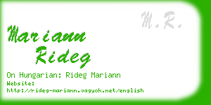 mariann rideg business card